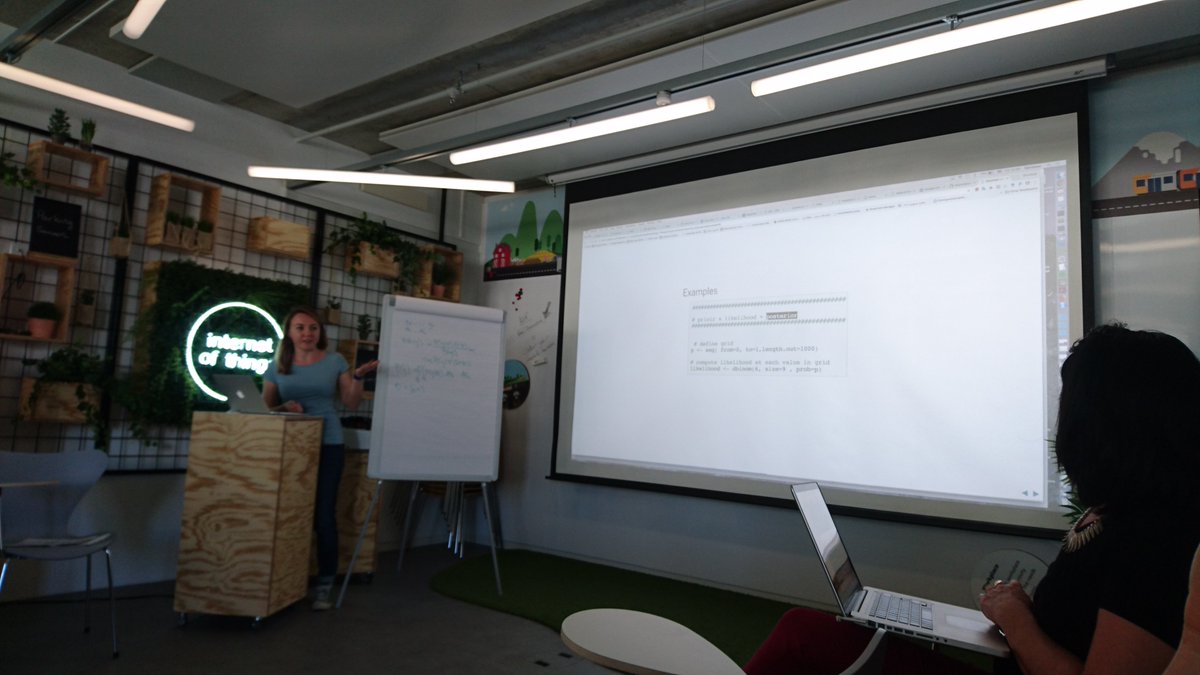 RLadiesLausanne's tweet photo. Thanks @liza_p_semenova for great Bayesian talk 🔄, thanks everyone for coming to #RLadiesLausanne meetup and thanks #SwisscomDigitalLab for being great hosts! We had a lots of fun!! #rladies #bayesian #meetup #rstats https://t.co/1FIZhg5xLG