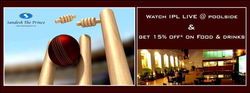 Hotel_Sandesh's tweet photo. You wouldn't wanna miss this IPL nail-biting matches', would you?

@Hotel_Sandesh get into the eye-popping matches at the Biggest and Best screen in town with an amazing ambiance at our pool side.
15% off on all Food &amp; Beverages.

Worth the Wait.!😀 https://t.co/vsL9Et3B9O