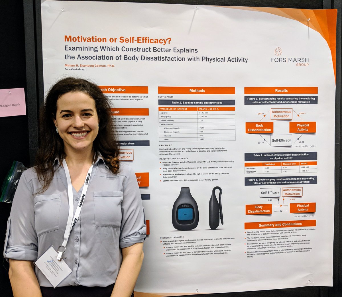 ForsMarsh's tweet photo. Missed @drmiriamc poster session at #SBM2018 last night? Her poster comparing autonomous motivation and self-efficacy on body dissatisfaction and physical activity can be downloaded here: https://t.co/VXpyf6fh2h https://t.co/P9NsNae4Mv