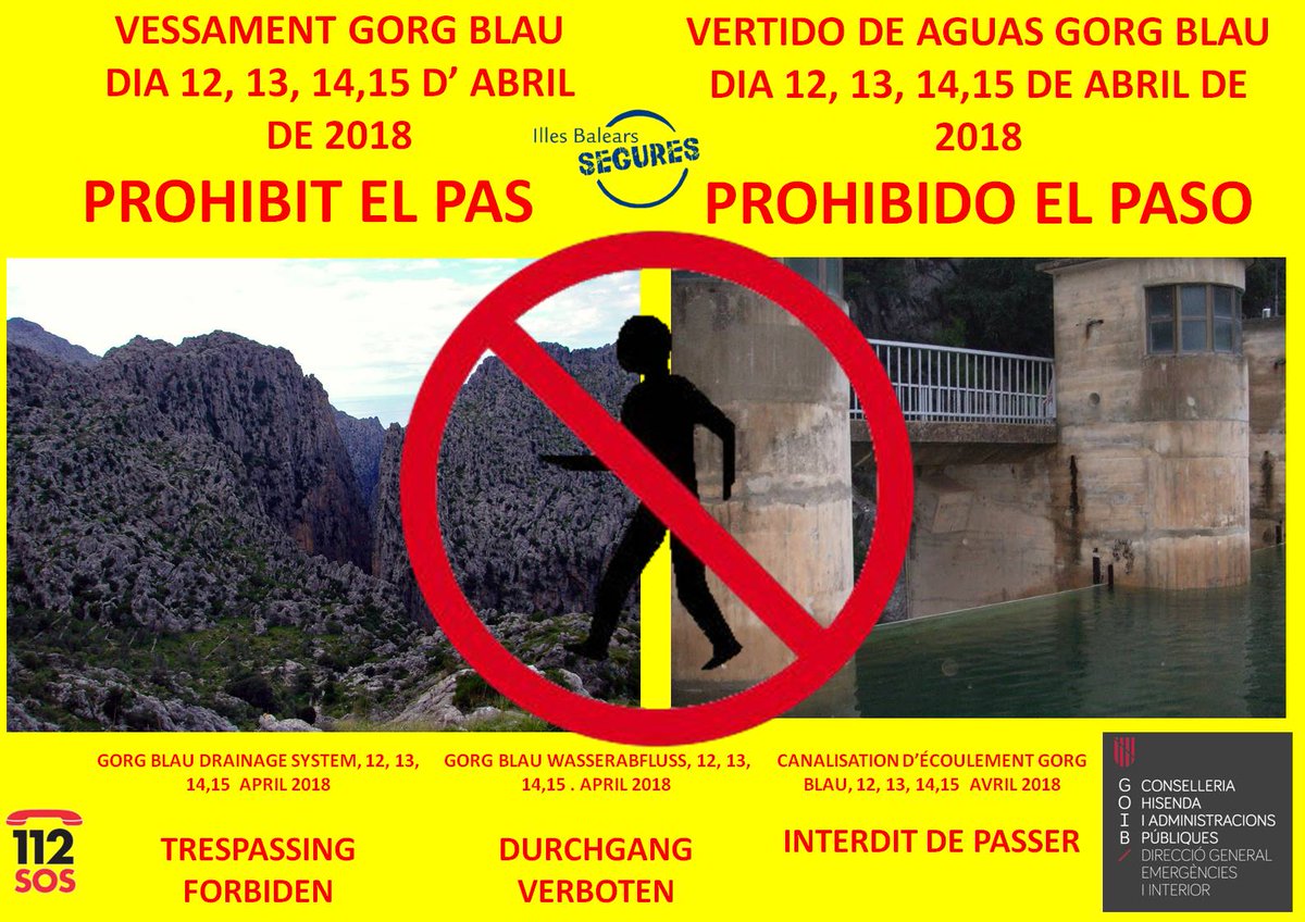 Emergencies_112's tweet photo. No practiqueu barranquisme ni altres activitats als torrents del Gorg Blau i Cúber durant el cap de setmana> s'esperen pluges de fins de fins a 60 mm en 12 hores. https://t.co/Shi4KAOcfe https://t.co/3IYAp5AJdJ