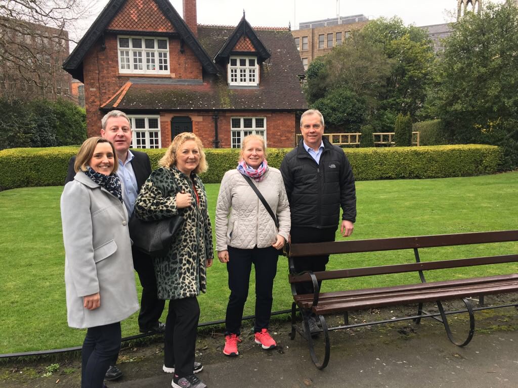 Some of the Whitney Moore walkers enjoying their lunchtime mile #workwell18 @WellbeingDayIRL