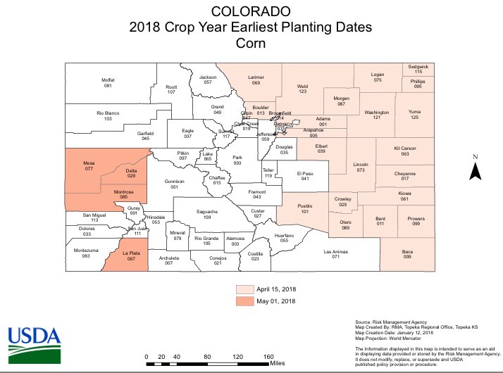 drewbilleter's tweet photo. 2018 Initial plant date for corn in Colorado, Nebraska, and Kansas. #Agedge @AgEdgeMark @jerryagedge1 @1Huskers18 https://t.co/UVJ8ERuuCo