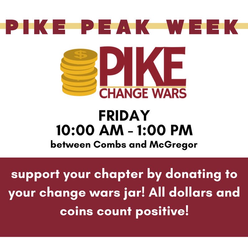 EKUPIKES's tweet photo. There’s still time! Change Wars continues in the same location today from 10-1. Any amount helps! #FTK #PikeFC18 https://t.co/8IV6DxmHim