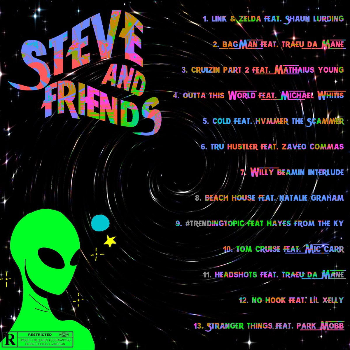 theTrapSteve's tweet photo. “Steve and Friends”

Available now on ALL platforms 👽🌐🖤

S/o everyone involved, love y’all 🤞

Soundcloud: https://t.co/eBtcqCJAuy

Spotify: https://t.co/EO8iJjgvED

Apple Music: https://t.co/H4u4Z43UBn https://t.co/Wgy7e3Vqan
