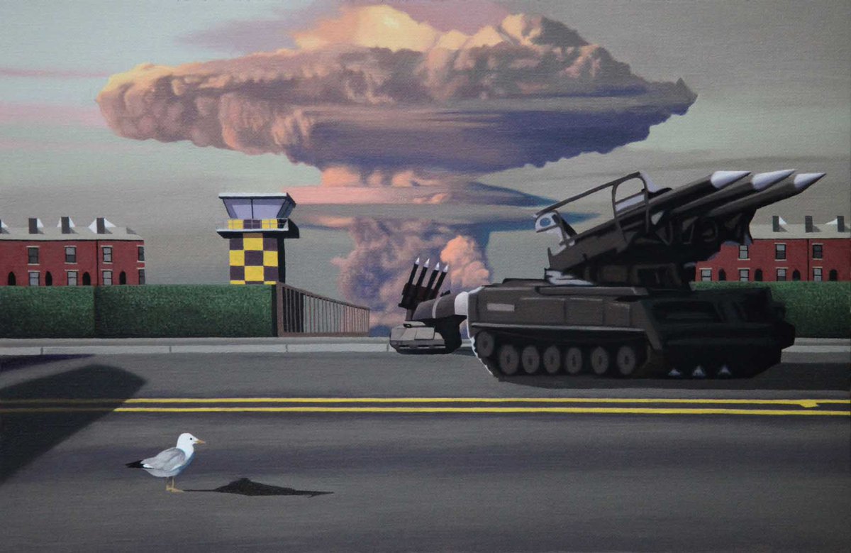 jmoore_2015's tweet photo. Nuclear Warhead Factory Abandons Cardiff AD1997, Oil on Paper, 2015 #contemporaryart #art #painting #nuclear #Nuke #history https://t.co/XEGyFjy9BT