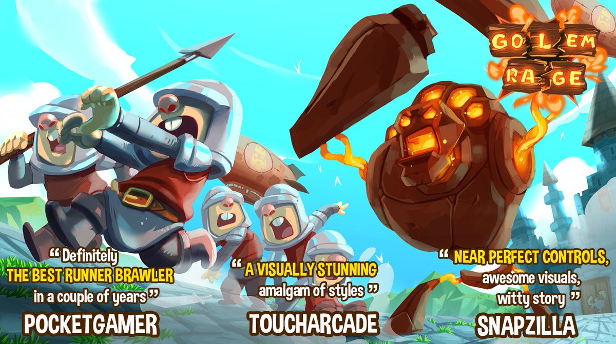 GolemRage's tweet photo. TODAY IS THE DAY. Our #indiegame Golem Rage releasing on #iOS! 

Fellow #indiedev &amp; #gamedev warriors, #GamersUnite ! 
No freemium, no internet connection, no IAP, no ads. No problem.

Just a complete old school arcade adventure #madewithunity <3 

https://t.co/h0ZXkUfjn7 https://t.co/lrECPgphVL