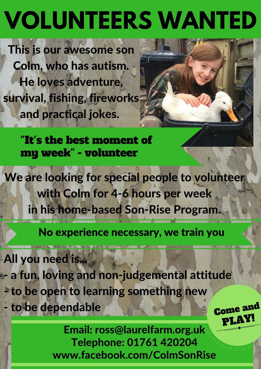 Dynamic, loving, reliable volunteers wanted to work with Colm, 11, who has autism #volunteer #rewarding #opportunity #bath #somerset #autismtreatment #playtherapy @VolunteerFrome @VolunteerBANES @sparksomerset