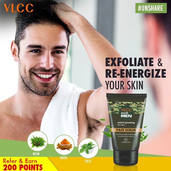 VLCCpersonal's tweet photo. Eliminate pores and exfoliate dead-skin with this restorative face scrub. Buy now: https://t.co/agkiZKjwfo. #UNSHARE #AyushMEN https://t.co/vPgSNfih94