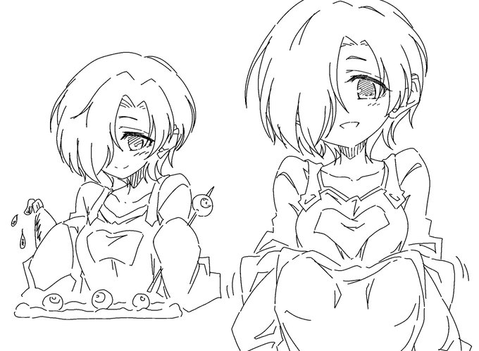 あとこれは朦朧としながら描いたエプロン小梅ちゃん。 