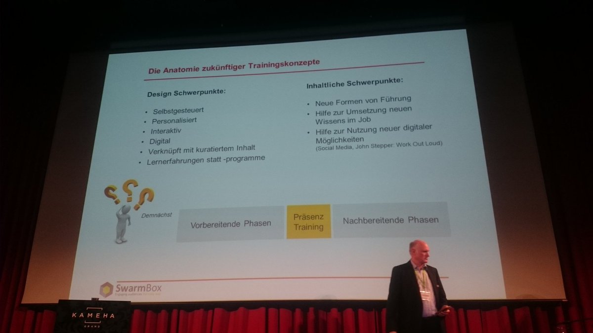 Wie zukünftige #Trainingskonzepte aussehen sollten, haben sich H. Koppermann und K. Wittkuhn von Swarmbox &amp; der train GmbH überlegt. Wichtig: Schnelles Lernen unterstützen und individualisierte Formate. #NewLearning
#ptt2018