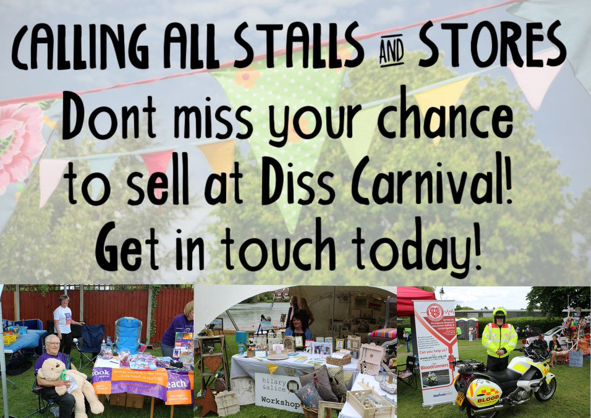Would you like to have a stall at Diss Carnival on 10th June? Get in touch today!