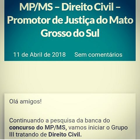 pesquisadabanca's tweet photo. Olá amigos!
Segue o link da pesquisa da banca de DIREITO CIVIL para o concurso do MP/MS – Promotor de Justiça do Mato Grosso do Sul:
https://t.co/MYzeMJULOT
Curta e retweete!
Abraços!!
#civil #direitocivil #mpms #mpems #concursomp #concursopromotor #pesquisadabanca #promotor https://t.co/0RJpmsWsIK
