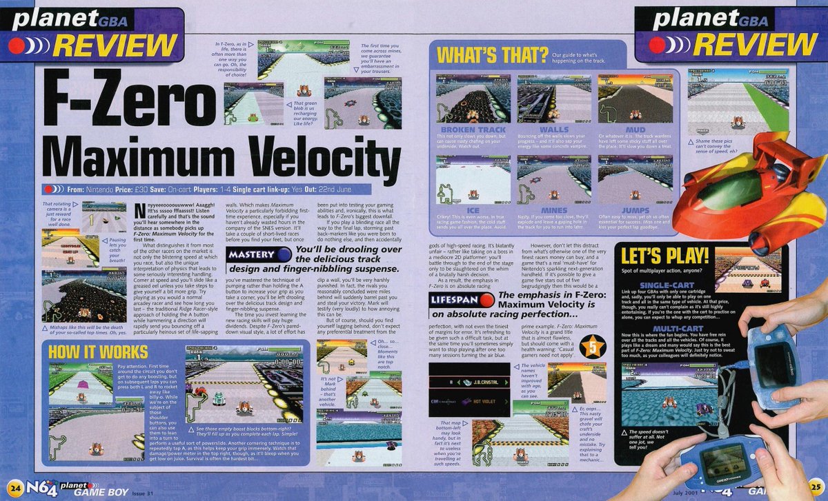 Retro Game Geeks F Zero Maximum Velocity Here S A Review For The Awesome 01 Game Boy Advance Racing Game By Nd Cube From N64 Magazine Retrogaming Nintendo Gameboy Gaming T Co Z8gsixqovk