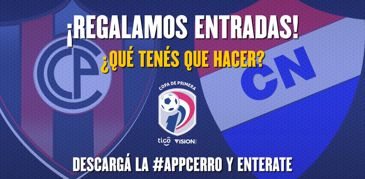 TigoSportsPY's tweet photo. ¡HOY SE VAN LAS ENTRADAS!
¿Ya viste la sorpresa que tiene la #AppCerro para el partido de este viernes?
Descargala y enterate ➡https://t.co/AXGUtbykVg https://t.co/YattrYx6jO