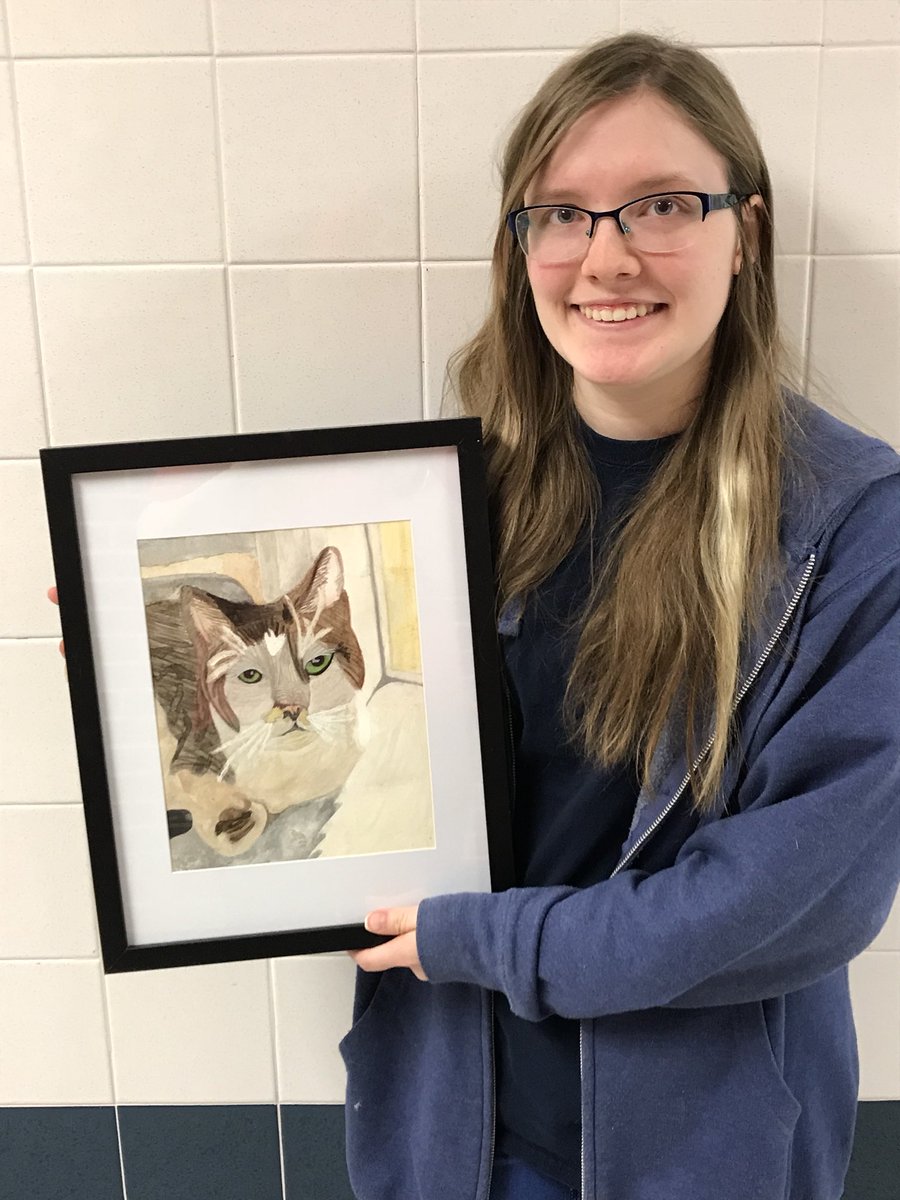 “This is the hardest painting I’ve ever done!” Hard work pays off! Nice job Kirsten! #wyasdpride #watercolorpainting