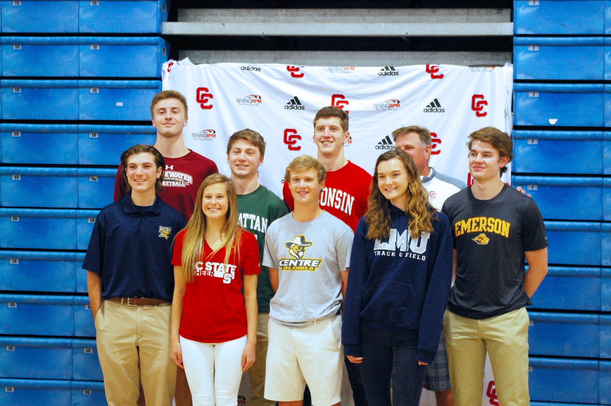 Congrats to James, Lauren, Colin, Grace, Matt, Jake, Brian and Rafael on signing to play collegiate sports! So proud of our Cougars #ExcellenceInAthletics #signingday #Classof2018