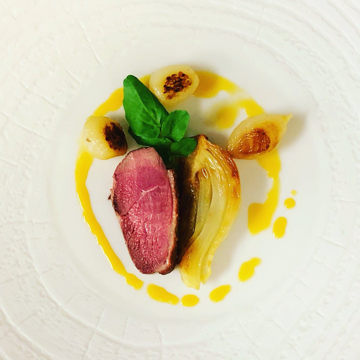 Duck, fennel, baby onions and orange.
<a href="/LussoCatering/">Lusso Catering</a> <a href="/chandco/">CH&CO</a> <a href="/HarbourandJones/">H+J</a>