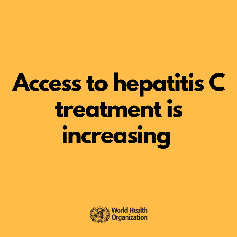 WHO's tweet photo. Access to #hepatitis C curative therapy is increasing, with simplified and more affordable treatments becoming more readily available to save lives and accelerate global scale-up https://t.co/2zlsghyLQI https://t.co/LBQNPAgQED