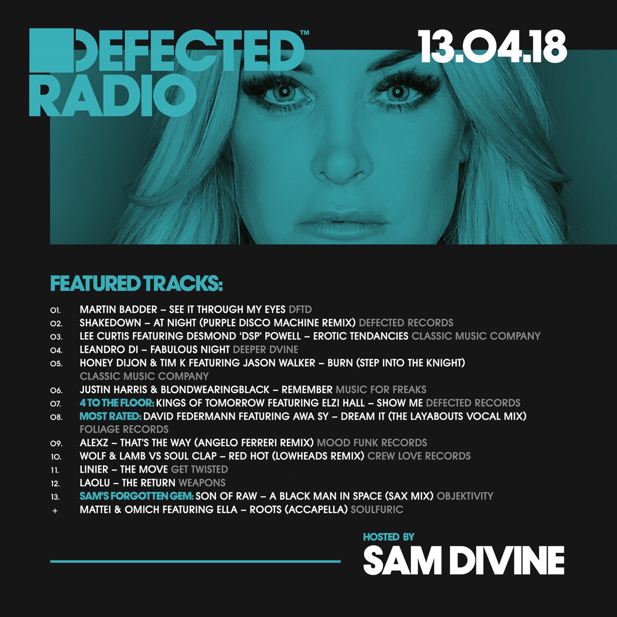 DRadio is here and it is HOT 🔥

This week, <a href="/djsamdivine/">Sam Divine</a> brings you only the freshest house from...

<a href="/PurpleDiscoM/">Purple Disco Machine</a> // <a href="/HONEYDIJON/">Honey Dijon</a> // <a href="/thelayabouts/">The Layabouts</a> // <a href="/wolflambmusic/">Wolf + Lamb</a>  // <a href="/JustinHarrisMFF/">Justin Harris - MFF</a> // <a href="/SamanthaCarrieS/">blondewearingblack</a> + more! 🚀

🔊 defectedradio.lnk.to/all