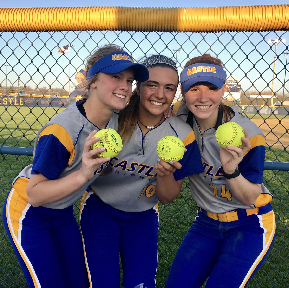 Bomb_squad_IN's tweet photo. These 3 might not be Bomb Squad anymore-but were part of the 1st team-so very proud!  3 dingers &amp; Abbi's 1st in HS &amp; did it coming off DL https://t.co/AgvBDEUl3B