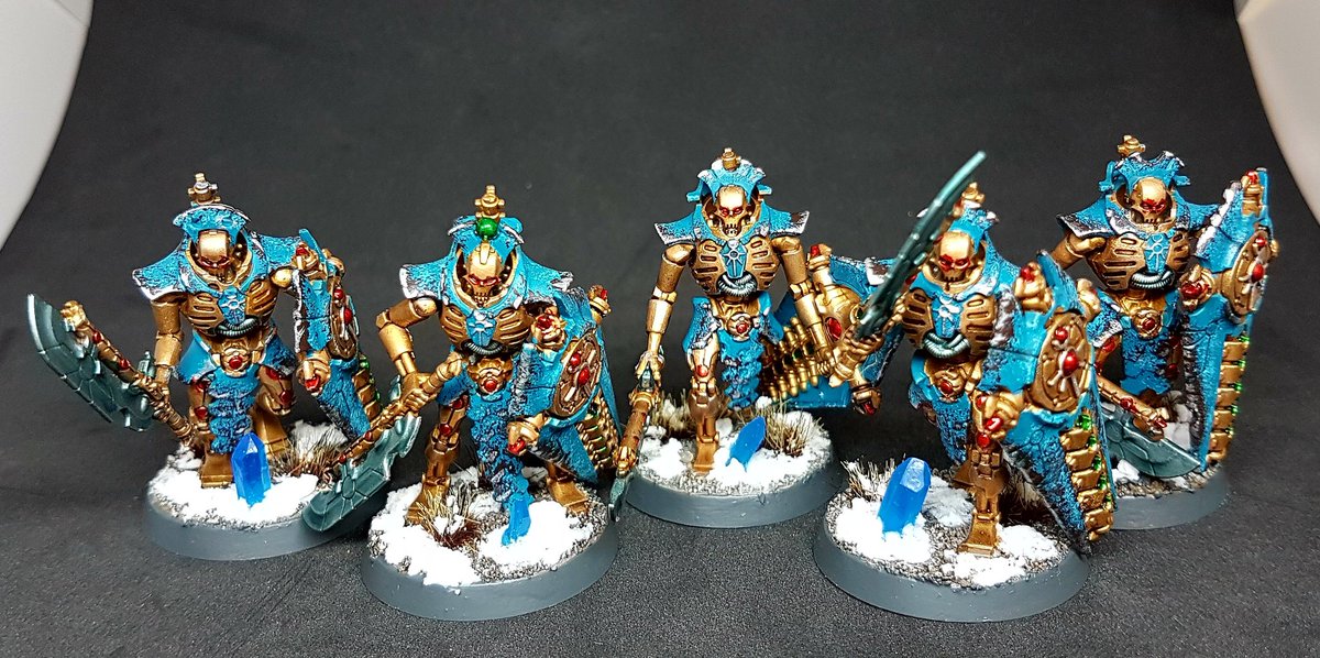 Triumvirate40k's tweet photo. Last shot of the Nihilakh Dynasty from #Forgebane I promise. Really fun to paint. Super quick. Sponges & washes did most of the work. #new40k #40k #warmongers #Necrons https://t.co/gJwajWWl0E