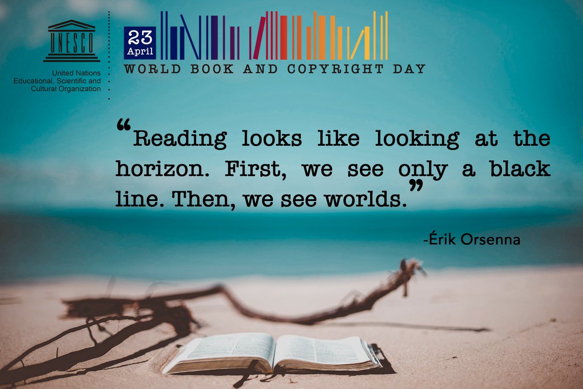 UNESCO's tweet photo. Books allow us to discover a world of knowledge, open our eyes and enrich our minds.

#WorldBookDay is coming up on 23 April! 

ℹ️ https://t.co/euidZHc4bz📚 https://t.co/ub4O7md5sW