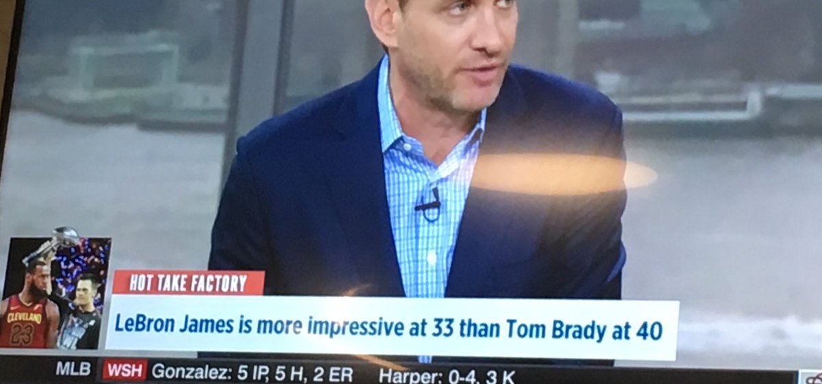 gunsandbutter's tweet photo. Makes you think, who would win in a 7 game 1 v 1 series: Bron or Brady?🤔🤔 #HotTakeFactory https://t.co/6z3rqeHlsc