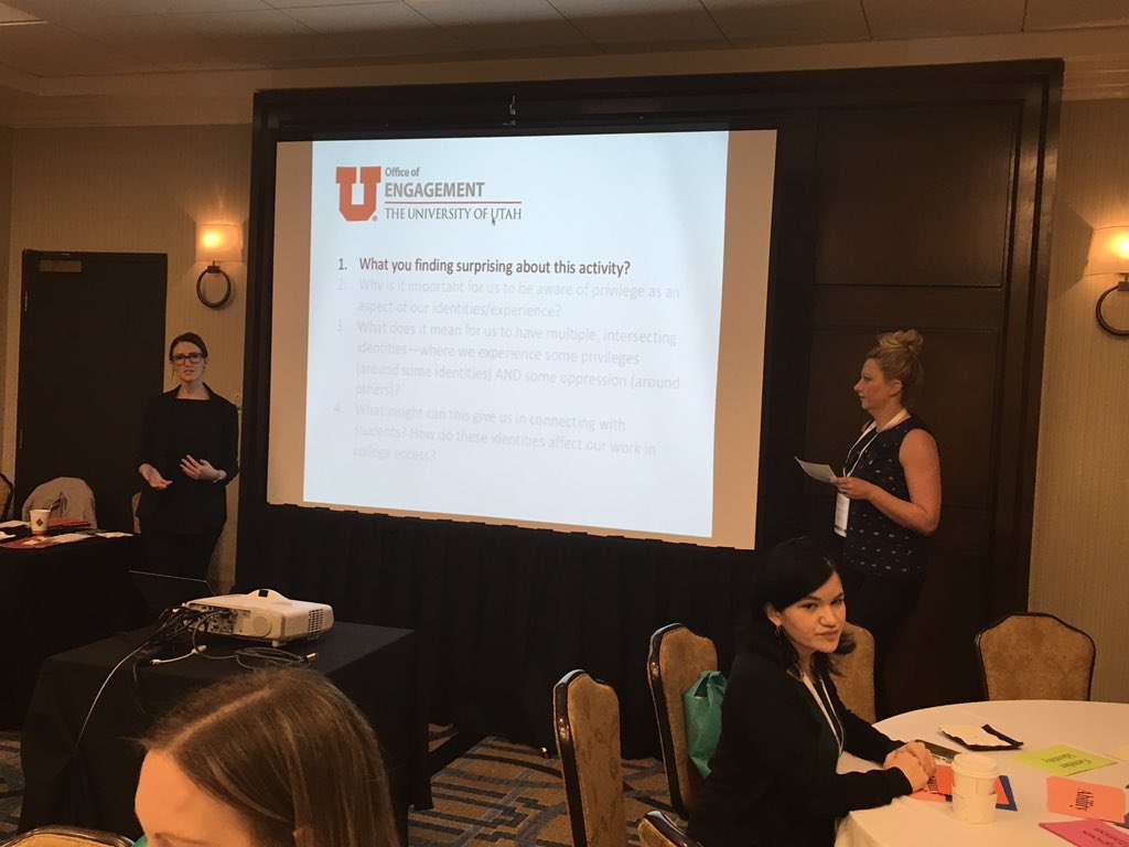 PaulForbesNYC's tweet photo. @cwinkfield 👀 who I met this morning at #NPEA2018...Rachel!! 😊 Clearly good people know good people 👏🏾

Rachel and Nicole from @U_Engage facilitated a wonderful session, "Exploring Power, Privilege, and Empathy as College Access Providers" https://t.co/vCUWQaHvra
