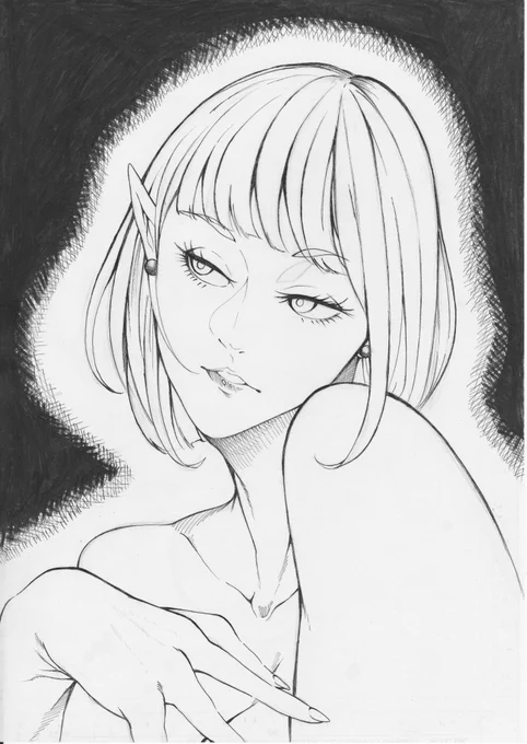 びっくりするくらい失敗しました...
かなり課題の残る一枚です。コピー取ってるので、
また明日今回の失敗を生かして描いてみます。とほほ 