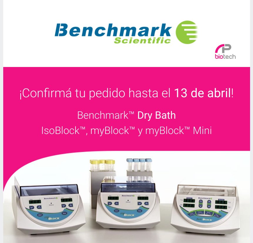apbiotech's tweet photo. Benchmark™ Dry Bath: IsoBlock™, myBlock™ y myBlock™ Mini
https://t.co/WFVCSENEPp https://t.co/tCTR0rtmkL