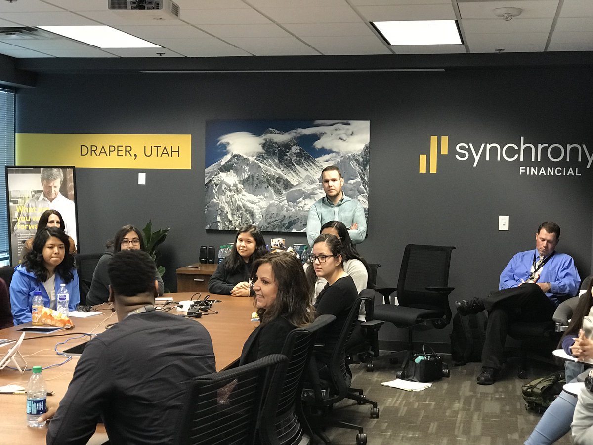 JAofUtah's tweet photo. @synchrony hosted students from @KearnsHS #HighImpactProgram for #JAJobShadow. Students learned more about the careers at Synchrony and what it takes to achieve them and then took a field trip to @SamsClub to learn more about their organization as well. @GraniteSchools https://t.co/CA9EZgGggg