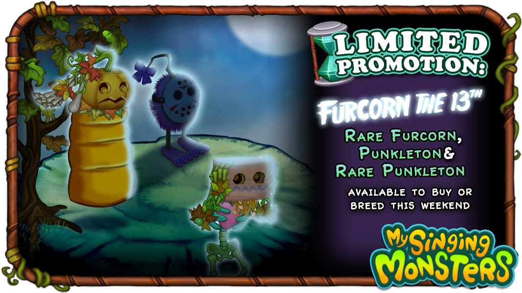 What bad luck! Rare Furcorn is here to terrorize Punkleton and its Rare  cousin. These frightening Monsters are only here for the weekend, so act  fast! https://t.co/c6oMiql66I