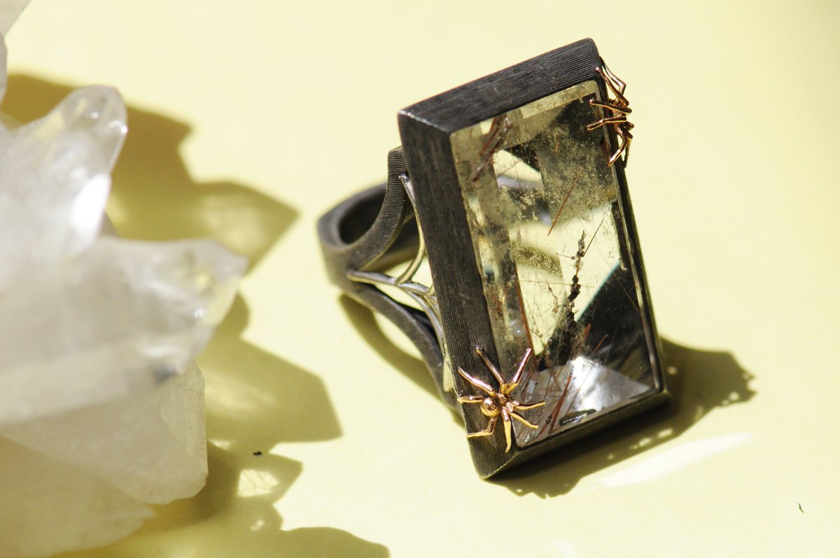 RicardoBastaLA's tweet photo. Pulling out our Rutilated Quartz spider ring for Friday the 13th 🕷  #ricardobasta #fridaythe13th #spiderring
shop this ring in store: https://t.co/daecTUHmps https://t.co/6rhPbW8edu