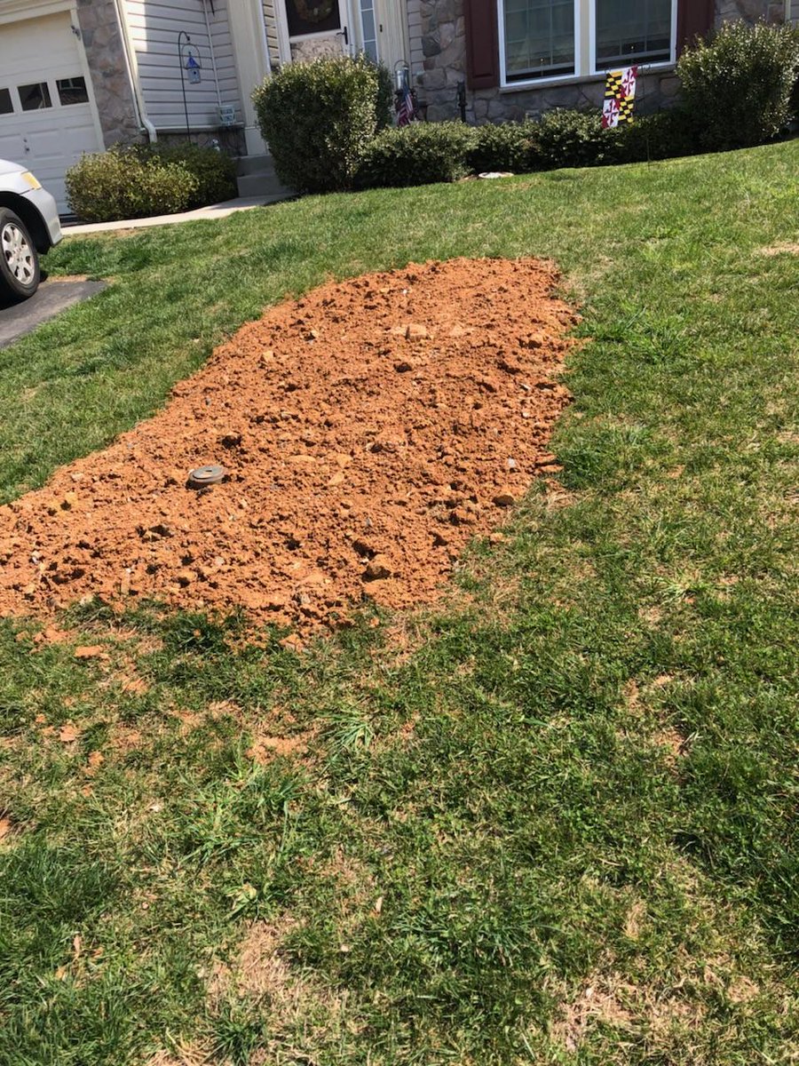 Sometimes it's hard being a reader and a writer. See this pile of dirt? To a normal person, their first thought is that someone had work done on their property. My initial thought was 'That whole looks big enough for a body'. #convenientexcuse #writerslife #doyouknowyourneighbor