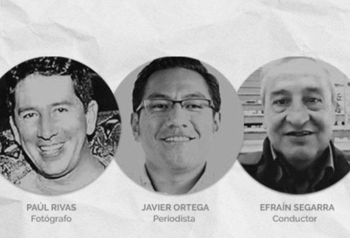 Almagro_OEA2015's tweet photo. Condenamos enérgicamente el atroz asesinato de Paul Rivas, Javier Ortega y Efraín Segarra, periodistas de @elcomerciocom #Ecuador #NosQuitaron3 #EcuadorEstaDeLuto @OEA_oficial https://t.co/4HvyNlABpb