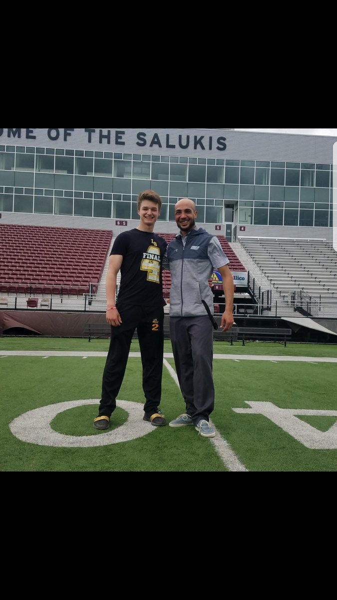 Great visit today at SIUC! Thanks <a href="/Coach_M_Rodgers/">Marty Rodgers</a> for inviting us down and showing us around! Go Salukis!!!