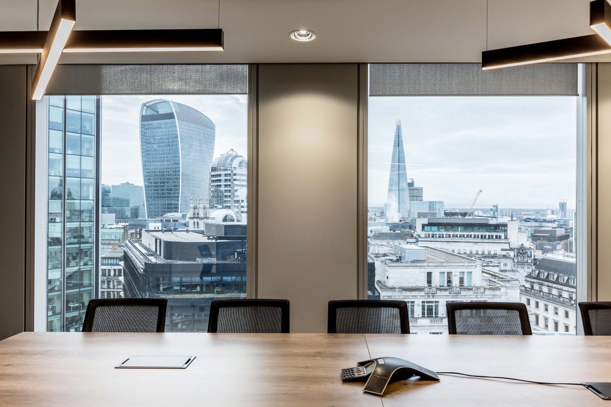 How dreamy is this city view? The brand new Angel Court boasts panoramic views of the city, creating an idyllic boardroom space for our client #officedesign
