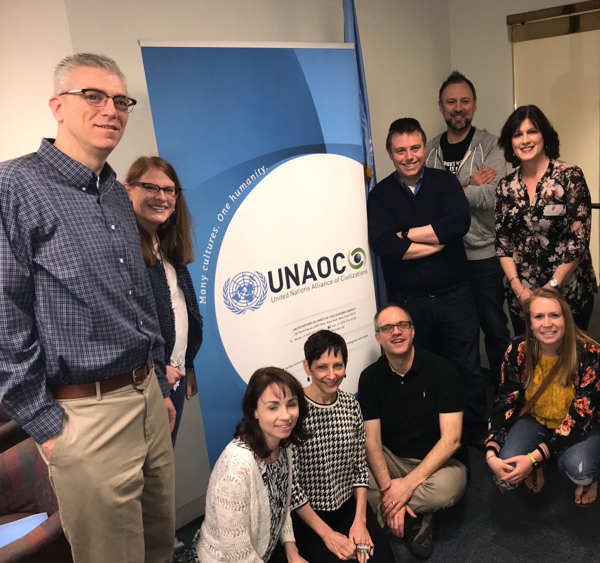 mindblue's tweet photo. @GlenbardDist87 teachers excited to learn about @UNAOC ☮️building programs this morning in NYC @GE_Rams @GBNPanthers @GWHilltoppers @GBSraiders https://t.co/N3Lwd3BtF5