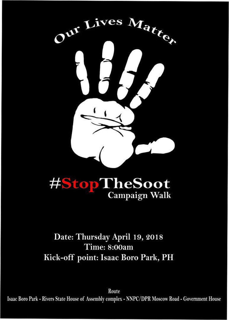 wtpnigeria's tweet photo. It is time to take action against the soot. Join us to call global attention to the poisoning of million of Port Harcourt residents. 

We are taking the protection of our health and environment into our own hands! #stopsoot  #EndOil https://t.co/CFJqebAN4I