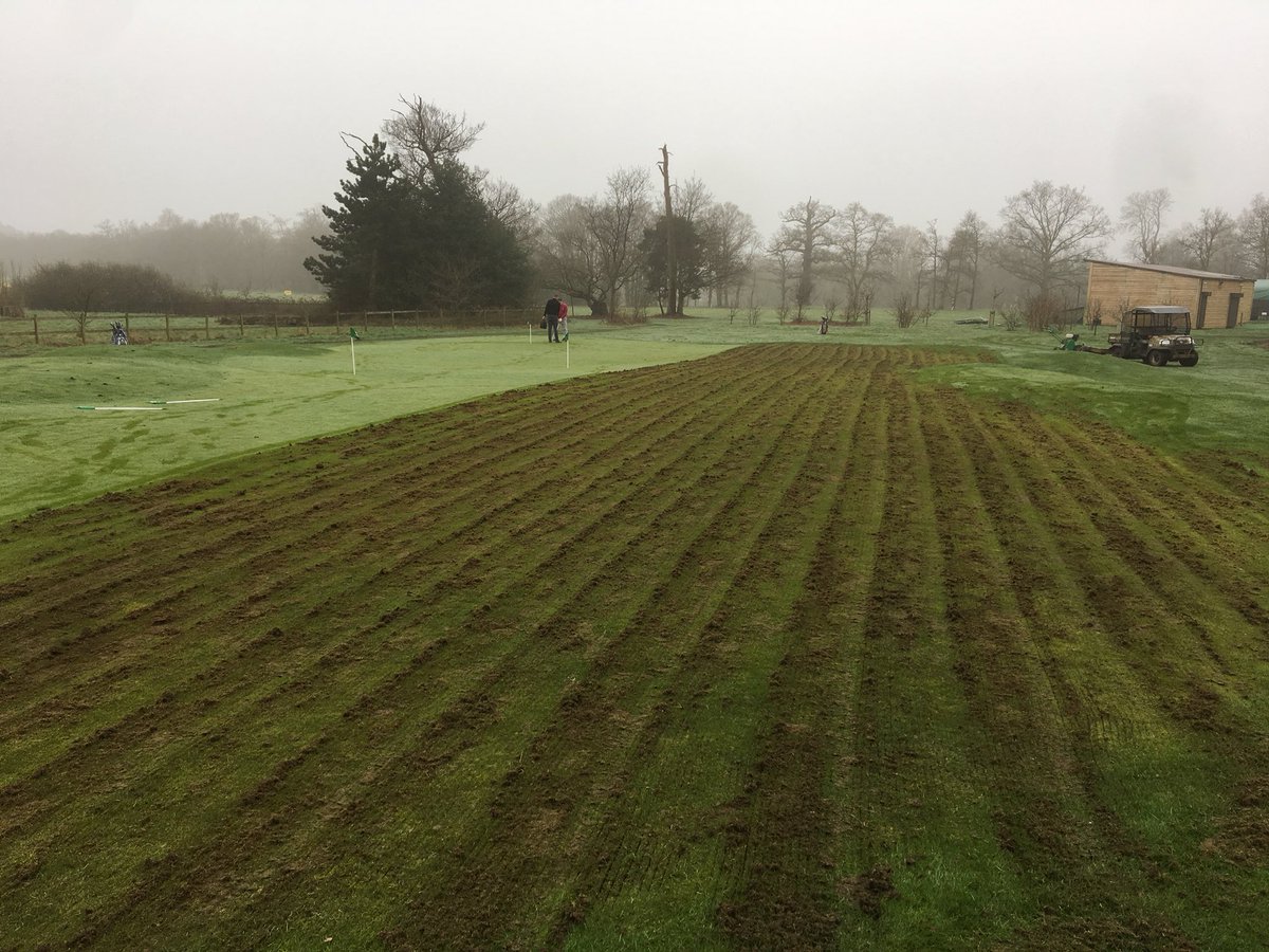 Practise green got a much needed scarify.