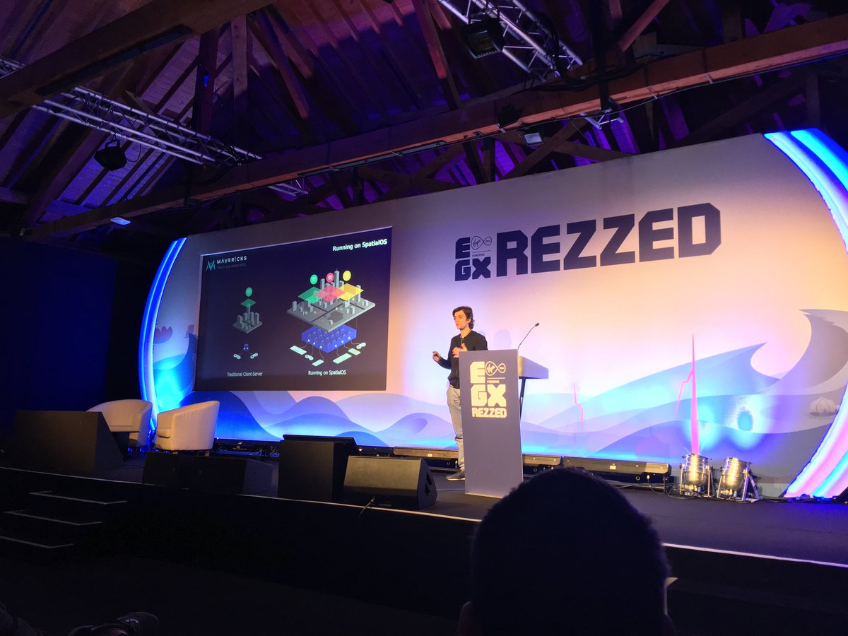 Improbableio's tweet image. James Thompson of @AutomatonUK at #egxrezzed2018 #EGXRezzed talking about #SpatialOS and @PlayMavericks. "It helped our timelines and let us do what we wanted much faster... SpatialOS has been much more about removing constraints early in development."