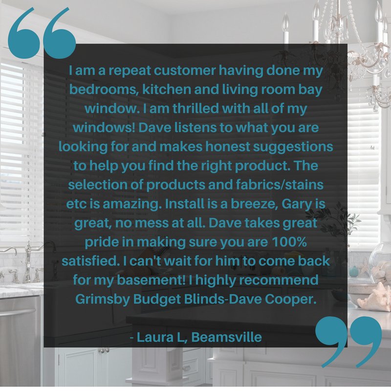 It makes our day when we hear how happy our customers are! :)
#HappyCustomer #GrimsbyOn #HamOnt #WindowTreatments #BudgetBlinds #BestWarranty