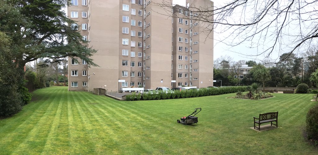 Laying down some lines at one of our apartment blocks #gardening #bournemouth #bournepines #rollermower #lawns