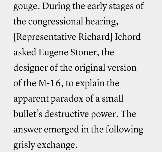 Stoner, the original developer of the AR-15 refers to it as the "little bullet pay off" when he explains the "apparent paradox". It has to do with the stability of the bullet as it travels through flesh.NOTE: This contains a gruesome account of wounds in battle. 2/