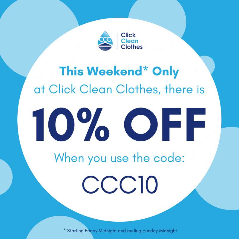 ClickCleanC's tweet image. Be sure to take full advantage of our special promotional offer this weekend! (T&amp;amp;Cs apply) High quality dry cleaning and laundry with free collection and delivery too… #Brighton #BrightonandHove #Sussex #Laundry #DryCleaners