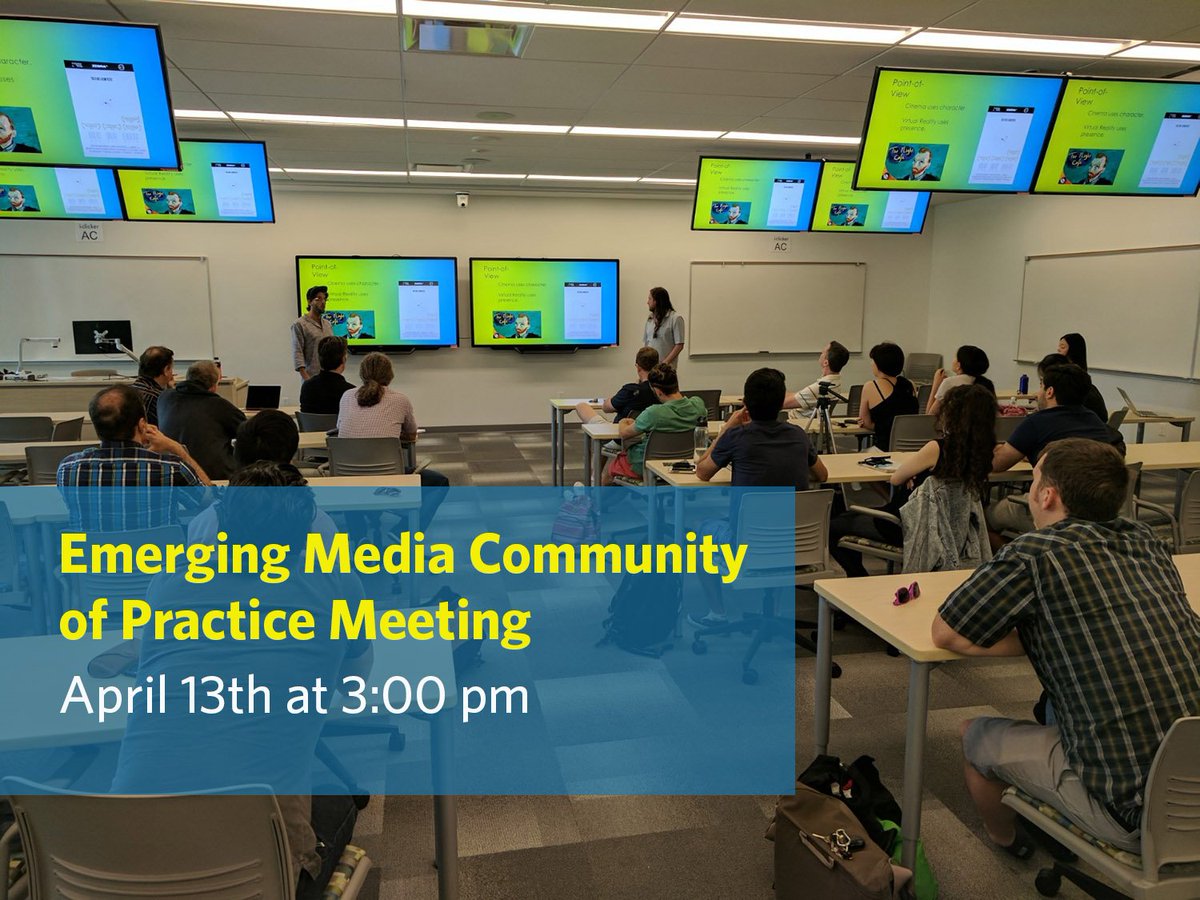 ubc_eml's tweet photo. Emerging Media Community of Practice Meeting today at 3:00 pm #ubc_eml #EMCoP | RSVP here: https://t.co/PafeYByiDd @VRVancouver https://t.co/cwKVsg1Vjj