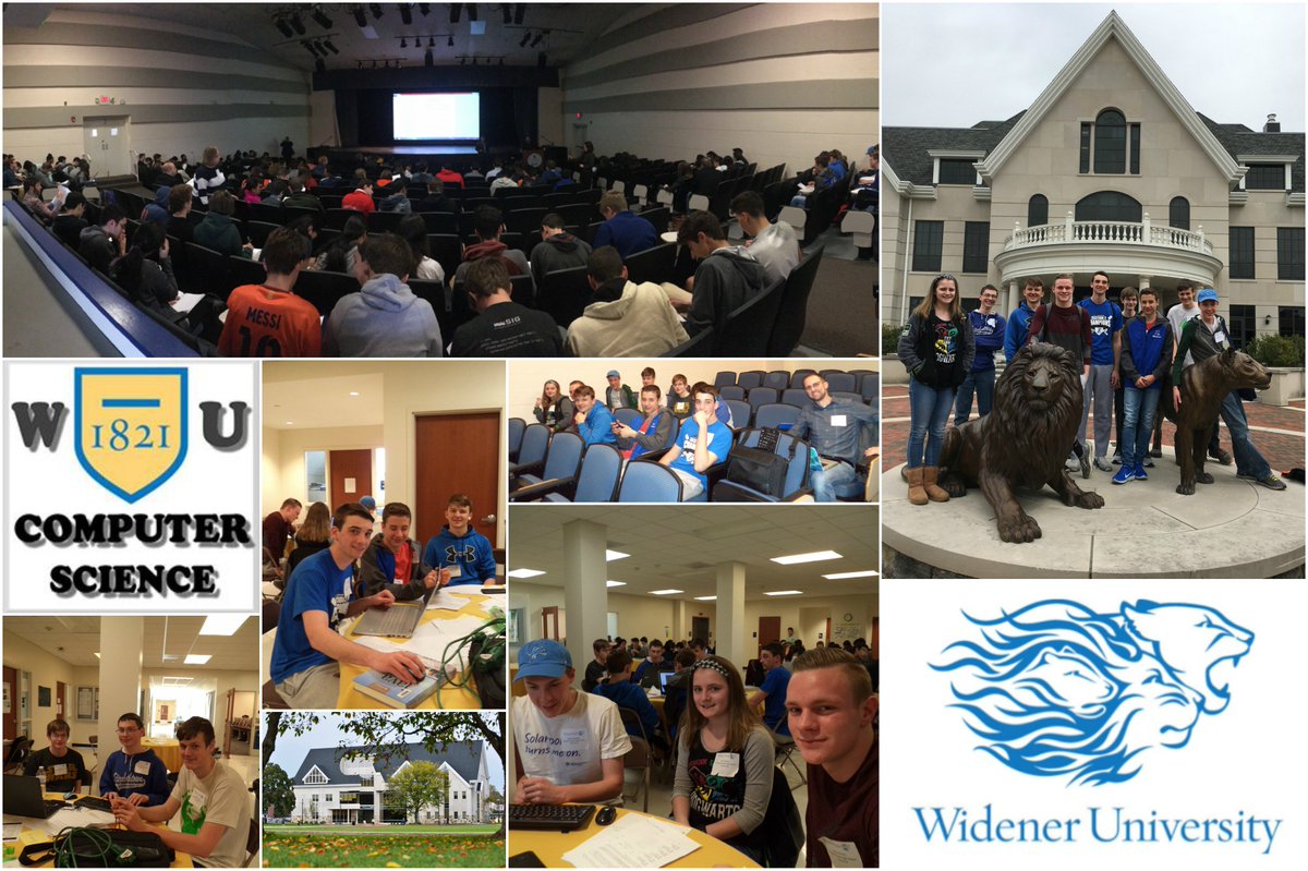 etowncodes's tweet image. A busy week for a geek @ETownAreaHS as 9 Bears went under the EZPass and down the Blue Route to @WidenerUniv for their programming contest.  The Sr. Squad of Grey Fertich, Lily Oltmans, and Nate DeGoede finished 7 programs (pictured bottom center).  Way to represent!  #EAHSRoars