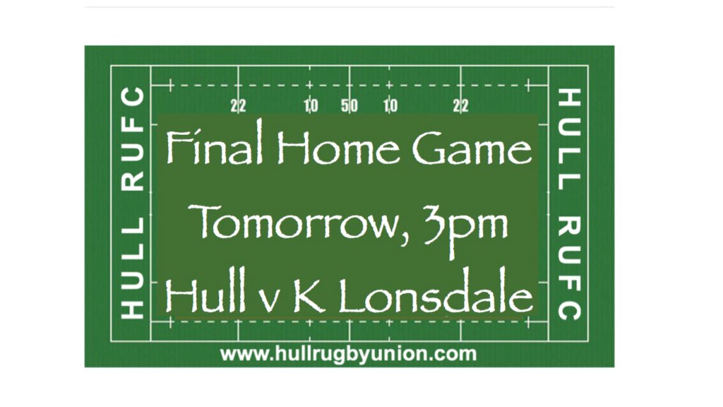 hullrugbyunion's tweet photo. Tomorrow is our last home game of the regular season.
If you want one more home game this season, get down to Chants Ave tomorrow and cheer the boys on to victory that should secure a home play-off game in a couple of weeks time. #push4promotion #UllForOne #OneForUll https://t.co/ZFCpK8ApXG