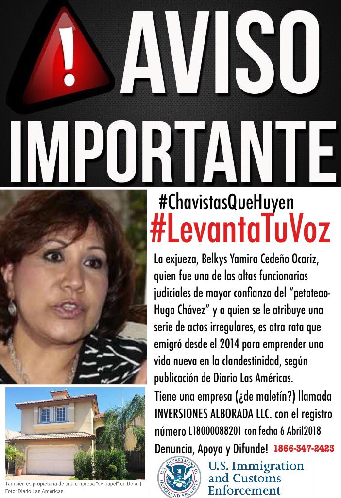 sorocaima1515's tweet photo. BELKYS YANIRA CEDEÑO OCARIZ #ChavistasQueHuyen está en EEUU desde el 2014, sigue enconchada y mueve su empresa para q no la ubiquen. Desde Abril 8,2018 el negocio aparece registrado en : 300 BAYVIEW DR.#610 Sunny Isles Beach, FL 33160 y aparece JUAN UGALDE como gerente. DIFUNDE https://t.co/HT5HyZ6zRs