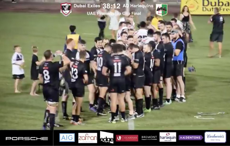 Well done <a href="/DubaiExiles/">Dubai Exiles RFC</a> on winning the UAE Premiership Cup Final 38 - 12 against <a href="/Abudhabiquins/">Abu Dhabi Quins</a> , we're proud to have the two finalists as clients here at #RuckinRugby